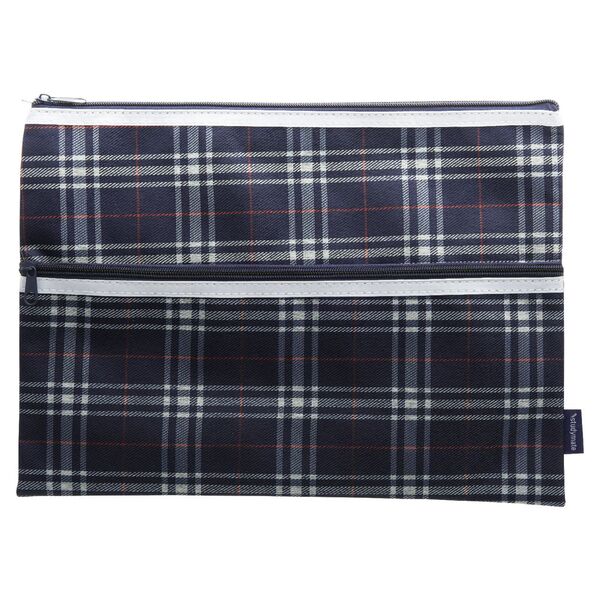 Pencil Case Tartan 2 Zip 330x170mm